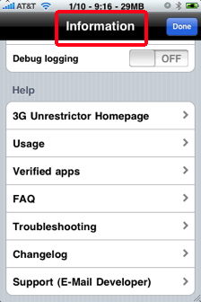 3g unrestrictor iphone hack information