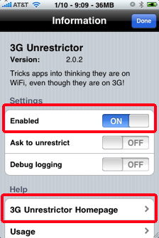 3G Unrestrictor for iPhone hack
