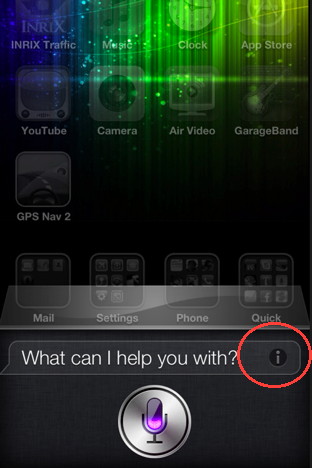 Access Siri guide on iPhone 4s