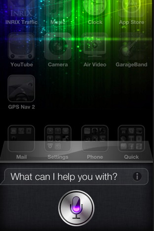 Access Siri guide by tapping the "i" button