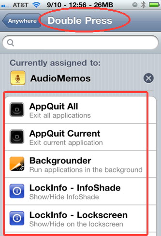 All the Activator options that are possible depending on what iPhone  hack you install