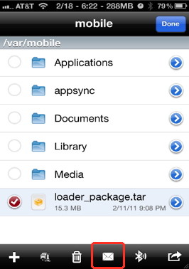 Attach a file to an email using iFile for the iPhone