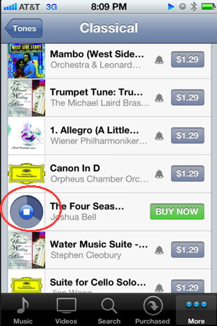 Listen to you iPhone ringtones from iTunes before you buy