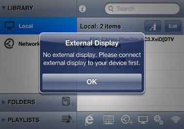 Connect an external display and play  avi to iphone on a big screen with Buzz player