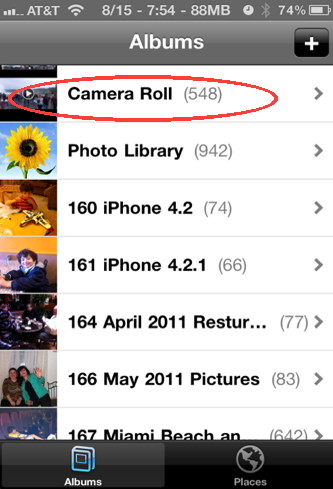 iPhone photo hack for the camera roll photos