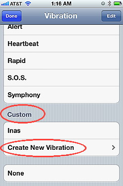 Create a custom vibrate for your contacts in iOS 5