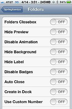 Customize iPhone folders with Springtomize 2