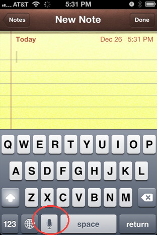 Dictation with Siri for iPhone 4S
