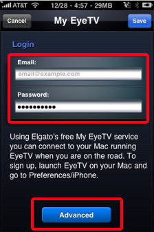eye tv web login on iPhone