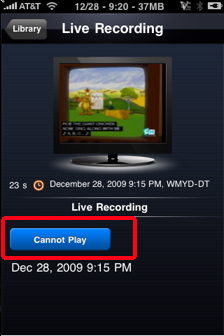 iphone ey tv recording not prepared