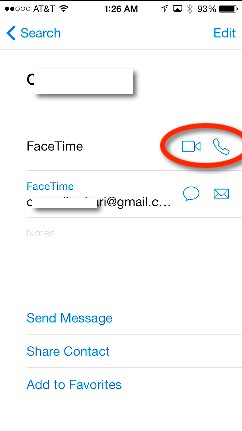 Facetime audio from iOS 7 contacts