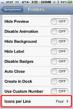 Iphone 4S folder customize