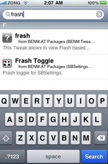 Frash for iPhone is a flash player 