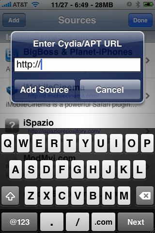 add a source in Cydia