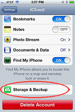 iCloud storage and back up for iOS 5