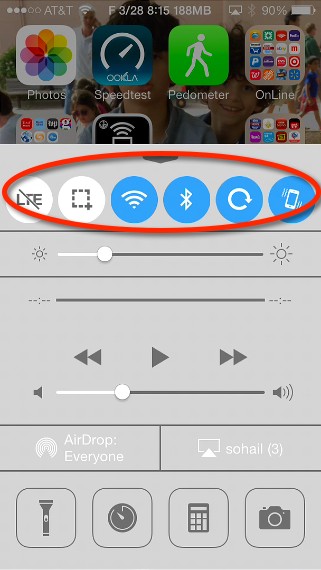 CCControl is an iOS 7 control center hack