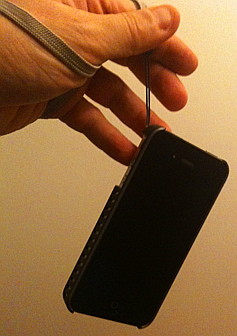 iPhone 4 Case with strap attached to it