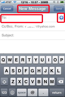 iphone email add an address