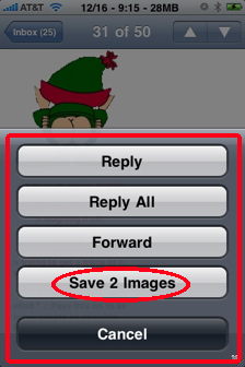 iphne email save pictures