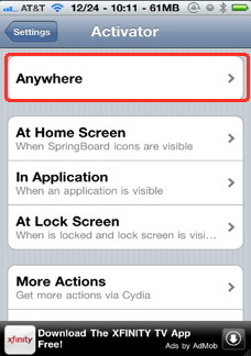SpringFlash is a Cydia flash light for the iPhone