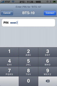Enter pin to complete iPhone hands free pairing