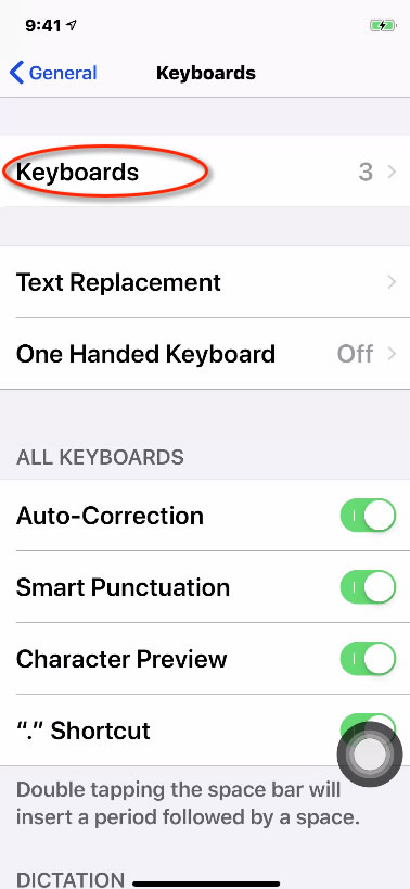 Change keyboard language on iPhone