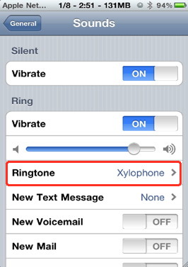 Setting iPhone ringtones to custom or standard