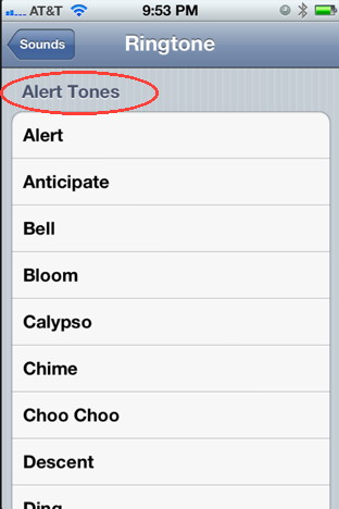 iPhone alert ringtone