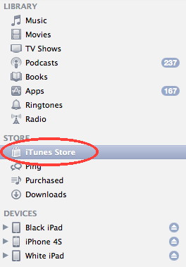 Access iTunes store from iTunes on the Mac or  PC