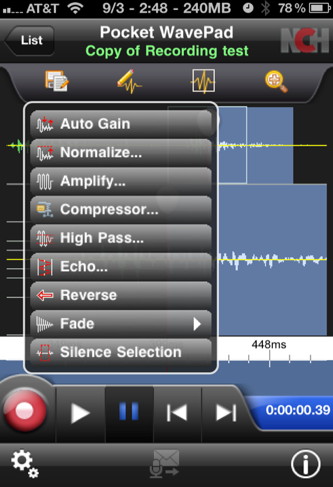 iPhone audio editor 