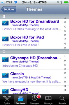 iPhone cydia themes