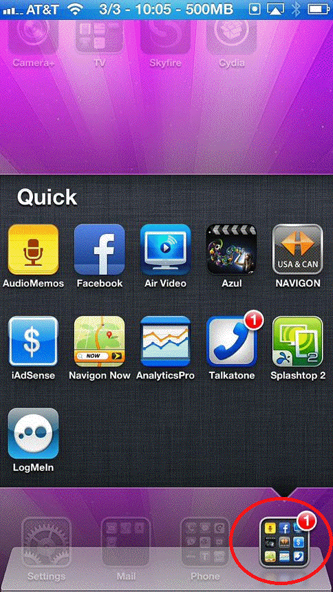 iPhone iOS default folders