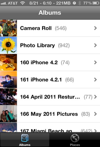 The iPhone photo application options and features