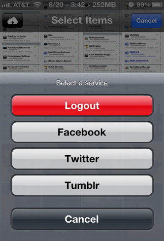 iSocialShare is an iPhone photo hack  that allows sharing multiple pictures on Facebook, Twitter, and Tumblr
