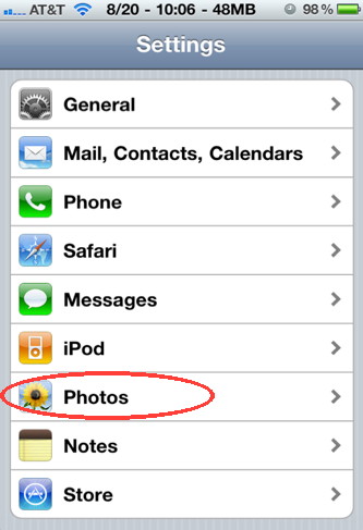 You can control the way you like to display your pictures using the slide show of iPhone photo. 