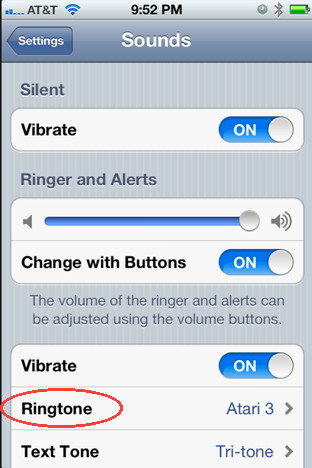 iPhone ringtones sound settings