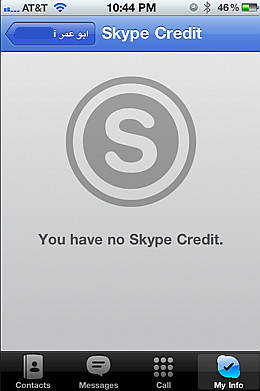 buy skype out credit with iPhone