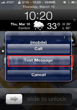 Make quick sms messages right from the lock screen