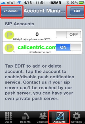 Add a SIP account with iSip for iPhone