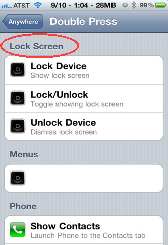You can lock or unlock your iPhone with Activator