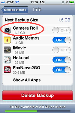 Manage backup and storage for iPhone using iCloud