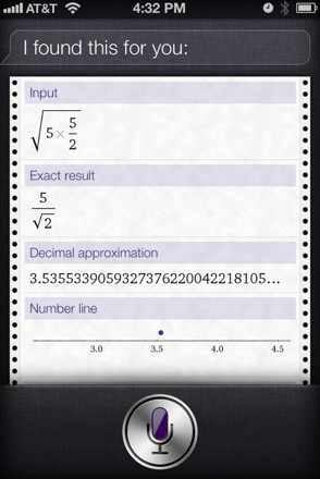 Square rooth question for Siri