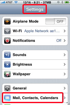 iphone email settings