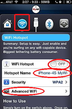 Mywi is an iPhone hot spot