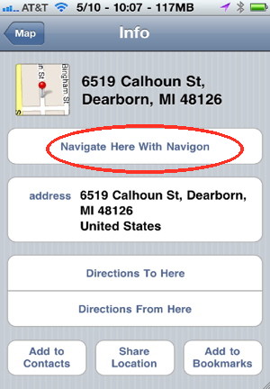Navigate from Maps adds a new button to Google Maps that allows you to use your favorite iPhone GPS application
