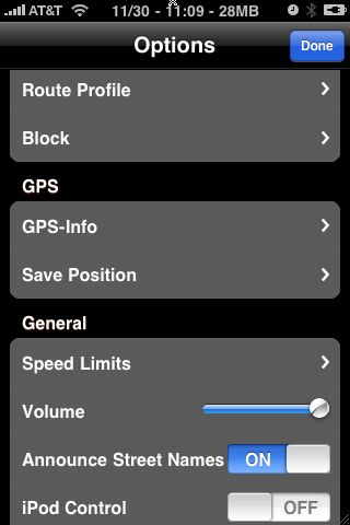 navigon iphone route  profile