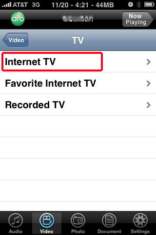 iPhone TV, Orblive internet tv