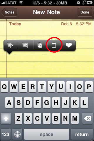 paste text from iPhone safari