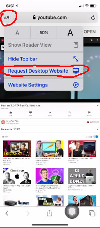 play youtuve audio or video on iphone free with desktop request