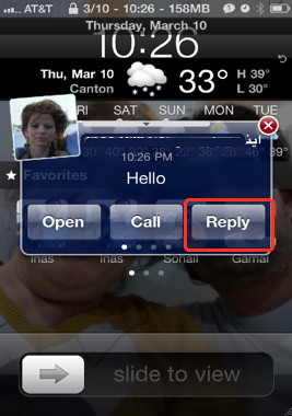 Receive iPhone sms messages right on the lock screen and reply immediatly